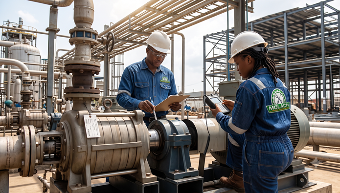 Engineers performing equipment inspection.